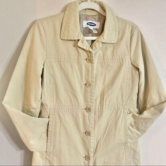 Old Navy || Khaki Cotton Shell Coat size S - Picture 7 of 9